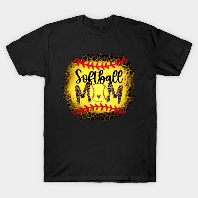 Softball Mom   Leopard Softball Mom T-Shirt by Wonder man 